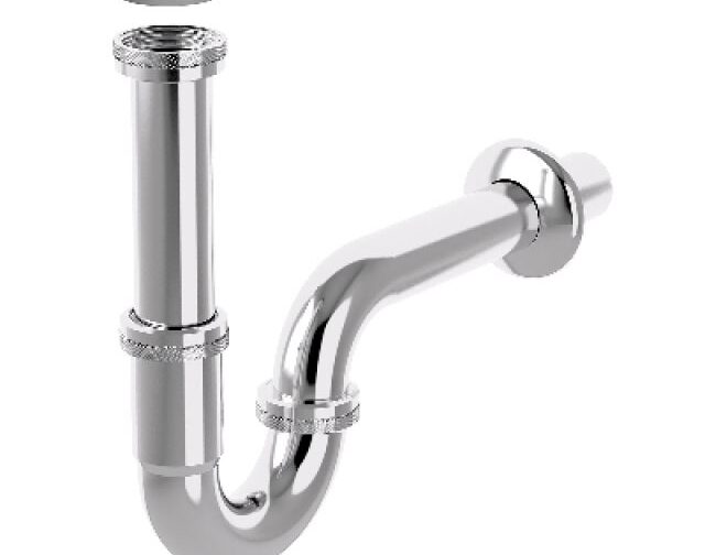 SIFONE A P IN ACCIAIO TUBULAR INOX Cromato 1"1/4 x 32 mm