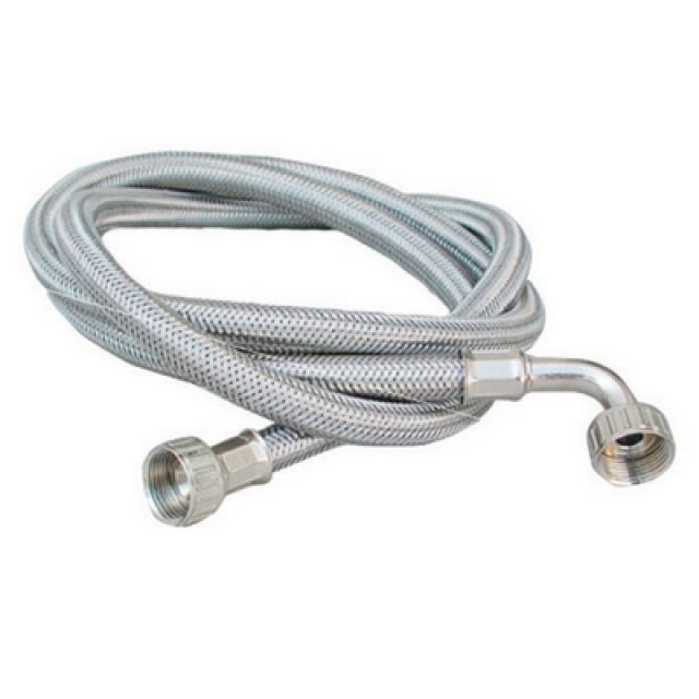 TUBO CARICO LAVATRICE INOX CON CURVA mt. 4,00