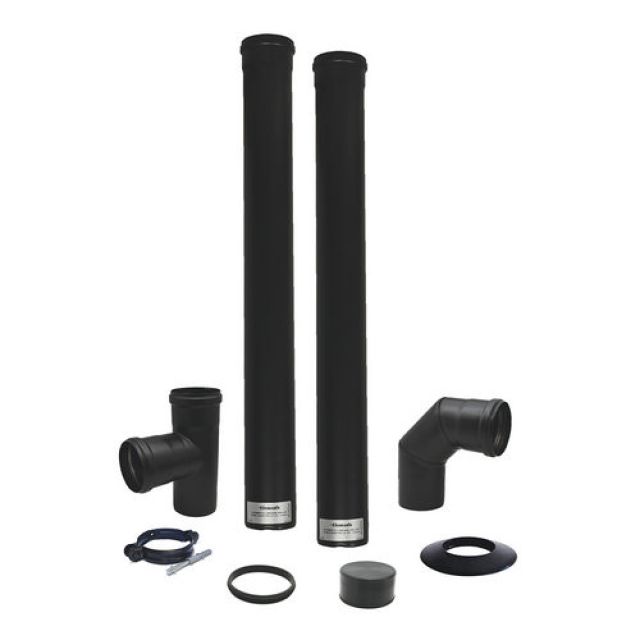 KIT SCARICO FUMI PELLET DA 80 1,2 MM L2000 Diam. 80 - L. 2000 mm
