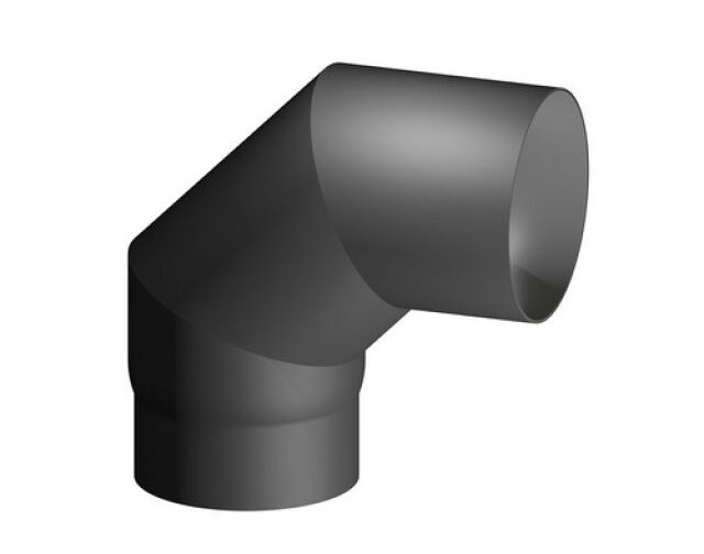 CURVA ACCIAIO AL CARBONIO SMALTATO 90° MF PER STUFE A LEGNA Diam. 140