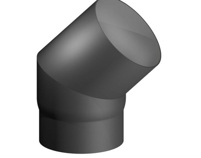 CURVA ACCIAIO AL CARBONIO SMALTATO 45° MF PER STUFE A LEGNA Diam. 180