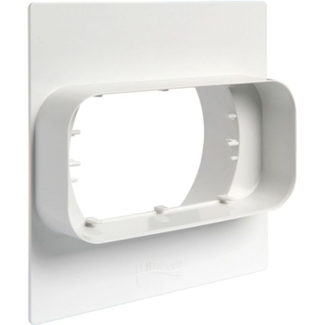 PLACCA PER PASSAGGIO A MURO DA TUBO TONDO A RETTANGOLARE mm 220x90