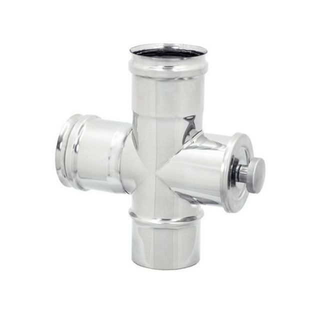 RACCORDO A T 90° CON ISPEZIONE INOX 304 Diam. 100