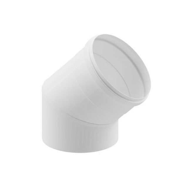 CURVA 45° IN ACCIAIO AISI 304L PER CAPPE Diam. 130 Bianco