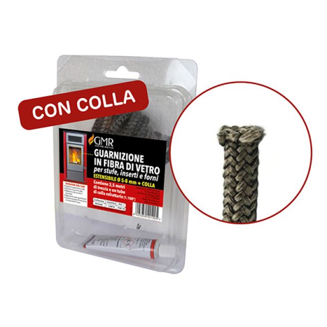 GUARNIZIONE IN FIBRA DI VETRO PER STUFE Estensibile 5-8 mm