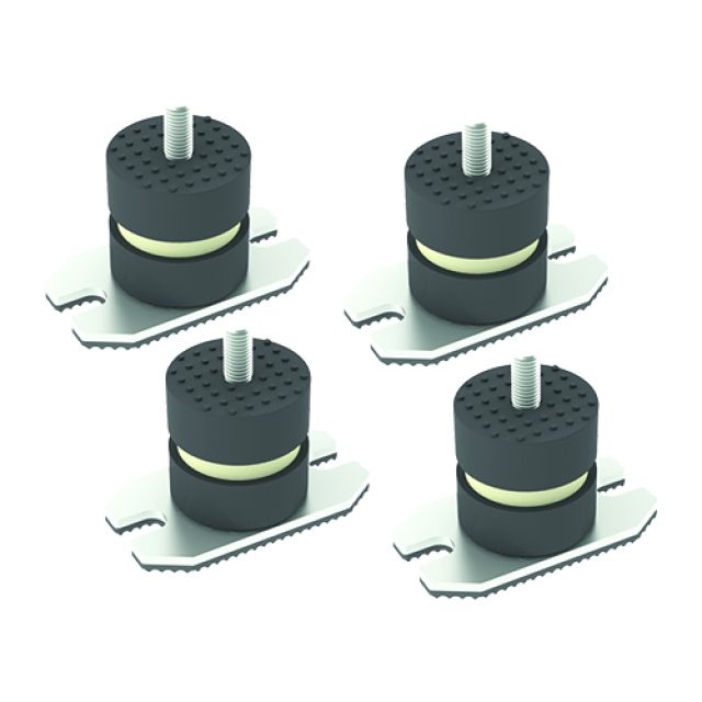 4 PZ ANTIVIBRANTI A PAVIMENTO CON PIASTRA HxL 40x40 mm M8x22