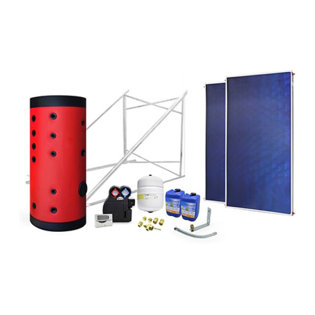 IMPIANTO SOLARE CIRCUITO FORZATO 200 LT ATON 2 scamb. - 2 collettori