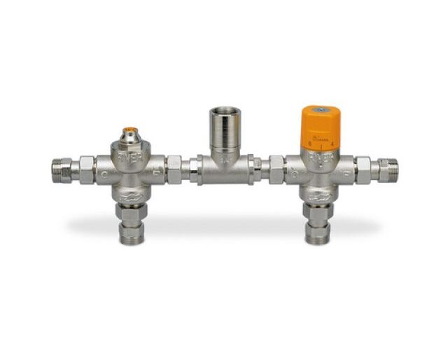 KIT TERMOSTATICO MINIECO SOLAR C/VALVOLA DEVIATRICE E MISCELATORE 3/4"   45°C