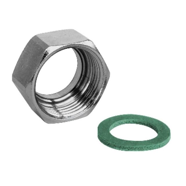 DADO IN OTTONE CROMATO PER TUBI FLESSIBILI ACQUA 1/2