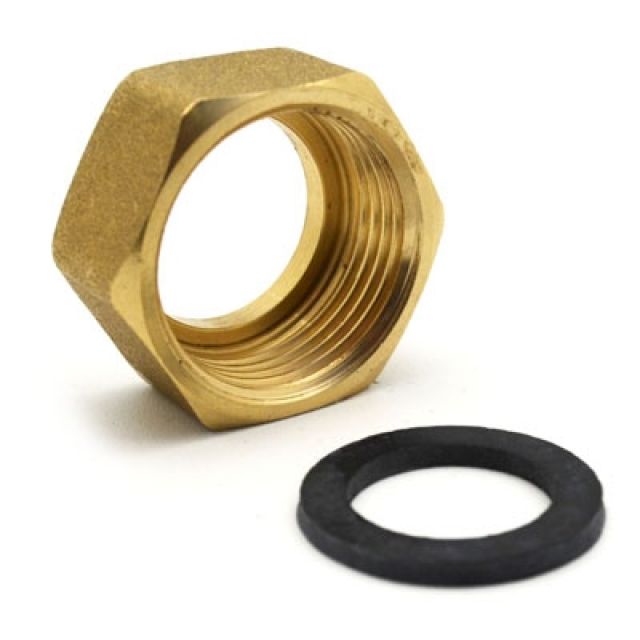 DADO IN OTTONE PER TUBI GAS + GUARNIZIONE 1/2 IN EPDM
