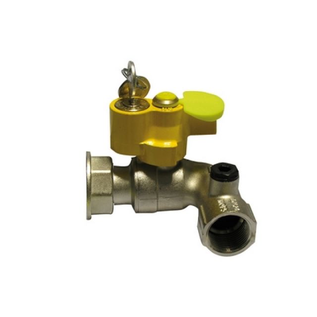 VALVOLA A SFERA GAS F/GIRELLO A SQUADRA CON SERRATURA 1" x 1" 1/4