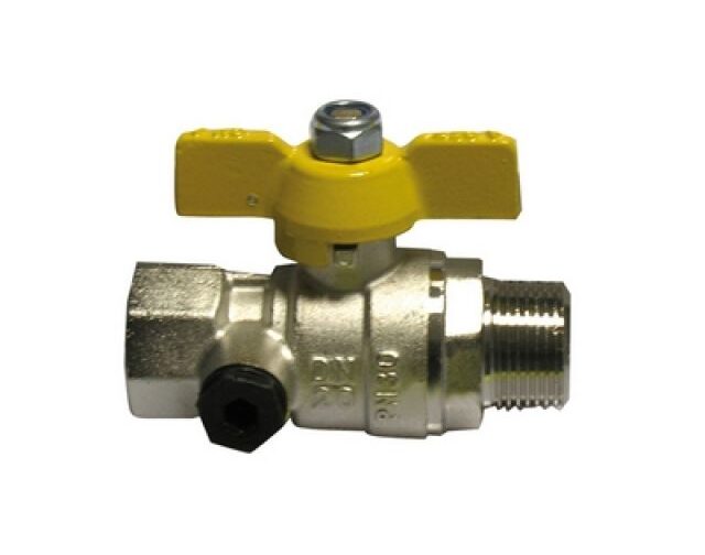 VALVOLA A SFERA GAS FM CON FARFALLA GIALLA 1/2"  DN 15