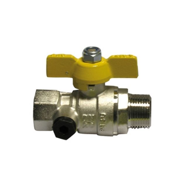 VALVOLA A SFERA GAS FM CON FARFALLA GIALLA 3/4" DN 20