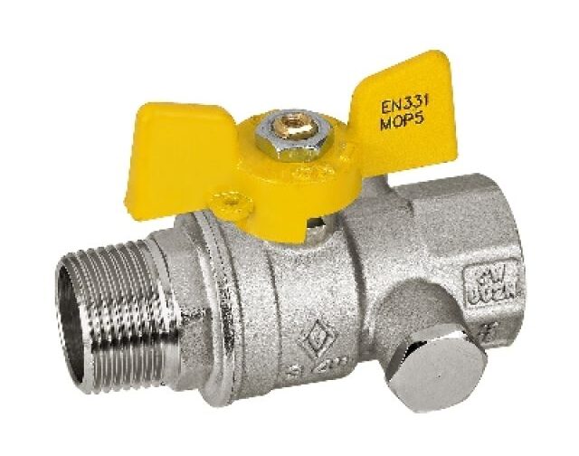 VALVOLA A SFERA PER GAS MF CON PRESA DI PRESSIONE 1/2"  DN 15