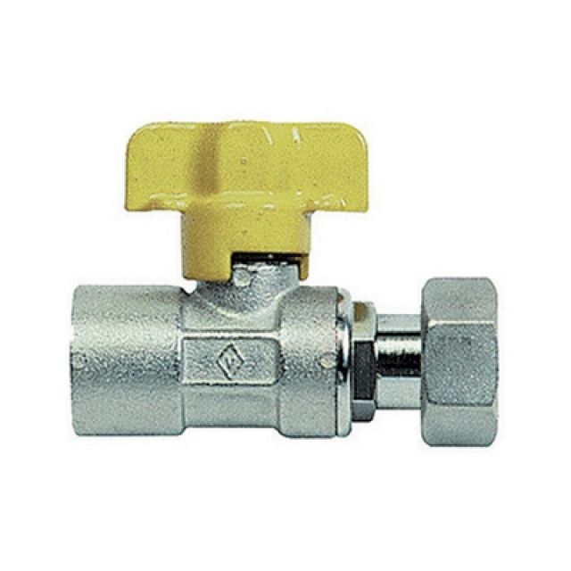 RUBINETTO A SFERA PER GAS FF CON BOCCHETTONE 1/2" DN 10
