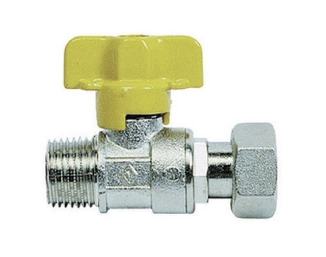 RUBINETTO A SFERA PER GAS MF CON BOCCHETTONE 3/4 x 1/2