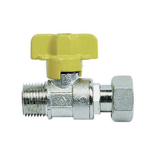 RUBINETTO A SFERA PER GAS MF CON BOCCHETTONE 3/4 x 1/2