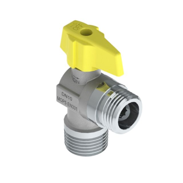 VALVOLA A SFERA PER GAS ANGOLO MM 1/2" DN 10