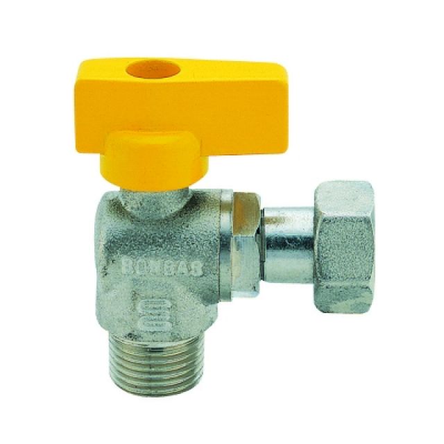 RUBINETTO A SFERA PER GAS A SQUADRA MASCHIO 1/2 x 1/2