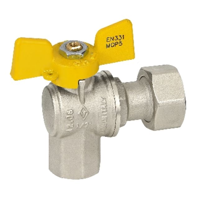 VALVOLA A SFERA GAS FEMMINA / DADO MOBILE 3/4" x 3/4" DN 15