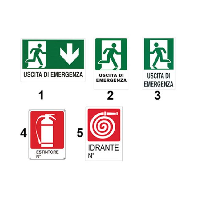 CARTELLO IN PLASTICA SEGNALATORI D'EMERGENZA 1 Emergenza A