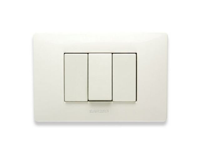 PLACCA IN TECNOPOLIMERO 3 POSTI Alluminio