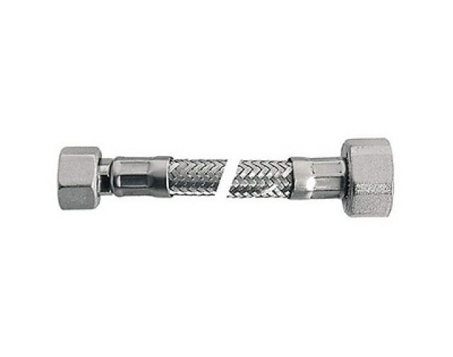 FLESSIBILE INOX MOD. LUX NORMALE CM. 15 CON GUARNIZIONE FF 1/2x1/2