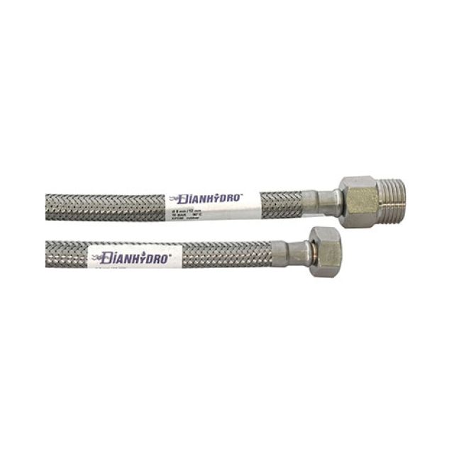 FLESSIBILE INOX MODELLO PROLUNGATO CM. 020 MF 1/2 x 1/2
