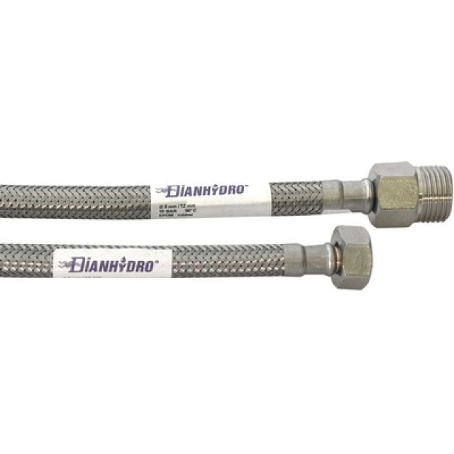 FLESSIBILE INOX MODELLO PROLUNGATO CM. 30 MF 1/2 x 1/2