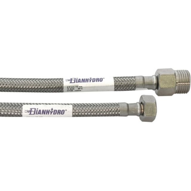 FLESSIBILE INOX MODELLO PROLUNGATO CM. 35 MF 1/2 x 1/2