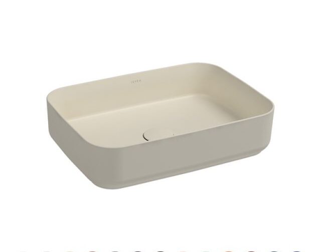 LAVABO D'APPOGGIO RETTANGOLARE INFINITY Nero Opaco  L. 50 cm