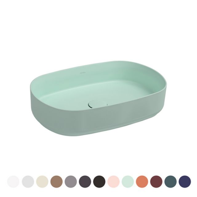 LAVABO D'APPOGGIO OVALE INFINITY Bianco Lucido L. 55 cm