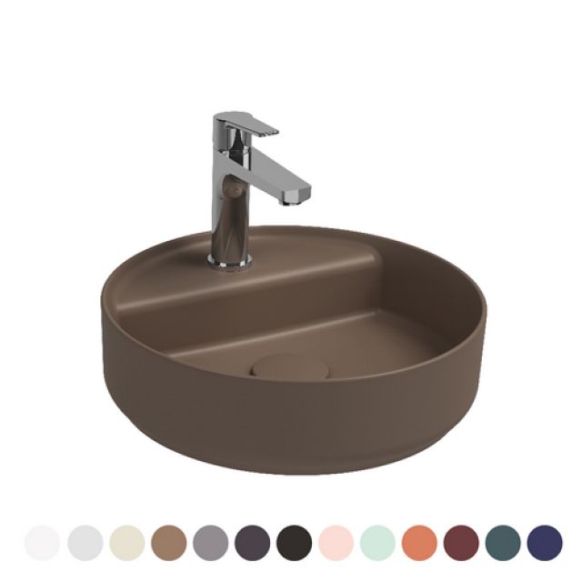 LAVABO D'APPOGGIO ROTONDO CON FORO RUBINETTO INFINITY Menta Opaco L. 42 cm
