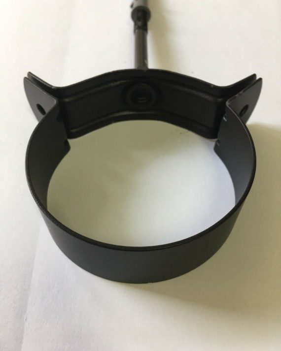 COLLARE Ø 80 FASCETTA MURALE REGGITUBO NERO OPACO CANNA FUMARIA STUFA A PELLET - immagine 4