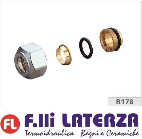 GIACOMINI R178X018 ADATTATORE PER TUBI RAME BASE 16 DIAMETRO TUBO Ø 16 mm R178