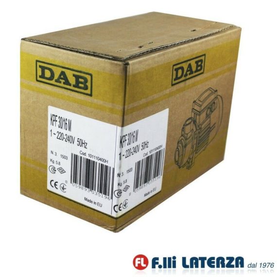 POMPA CENTRIFUGA PERIFERICA FRONTALE DAB 0,5 HP KPF 30/16 370W ELETTROPOMPA - immagine 5