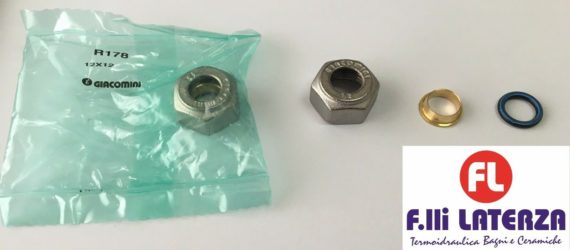 RACCORDO ADATTATORE PER TUBO RAME 12 x 12 GIACOMINI R178