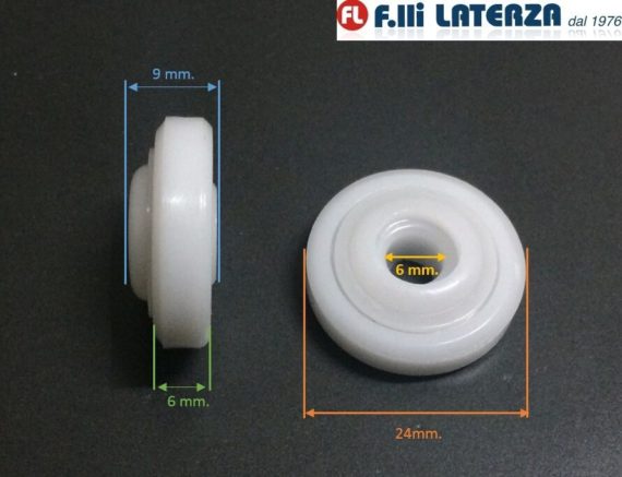Ricambio Cuscinetto Rotella Rotellina Box Doccia Ricambi Rotelle DELRIN 24 x 6