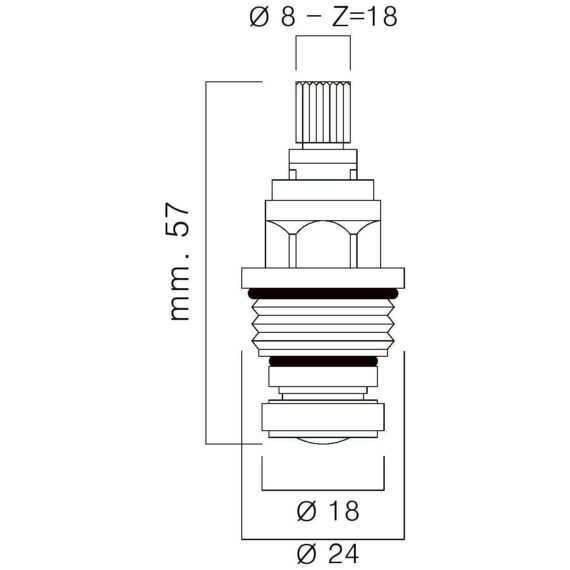 Zucchetti VITONE ORIGINALE UNIFICATO PER RUBINETTERIA ZUCCHETTI - 1/2" - DELFI - immagine 3