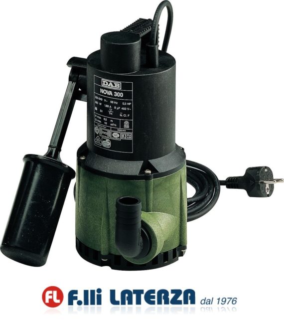 DAB ELETTROPOMPE NOVA POMPE SOMMERGIBILI DRENAGGIO ACQUE CHIARE AD USO DOMESTICO NOVA 300