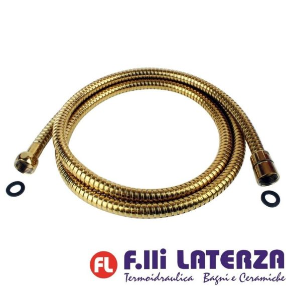 FLESSIBILE DOCCIA CONICO DORATO 1/2" DA 150 cm.ORO - immagine 3