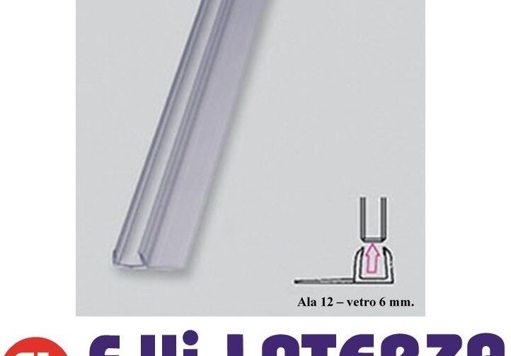 GUARNIZIONE PORTA BOX DOCCIA CRISTALLO PARAGOCCE 6 mm. TRASPARENTE PROFILO