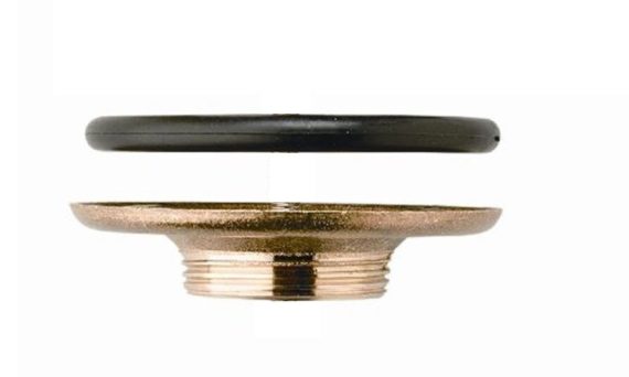 PILETTA GATTINARA PER LAVELLO CON SCARICO DA 1"¼ RAMATA - RAME CON SOTTO PILETTA IN OTTONE DA 1" ¼ CON GUARNIZIONE - immagine 2