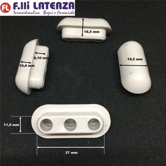 KIT 4 PARACOLPI GOMMA PIENA COPRIVASO SEDILE WC GOMMINI COPRI-WATER POLIESTERE - immagine 3