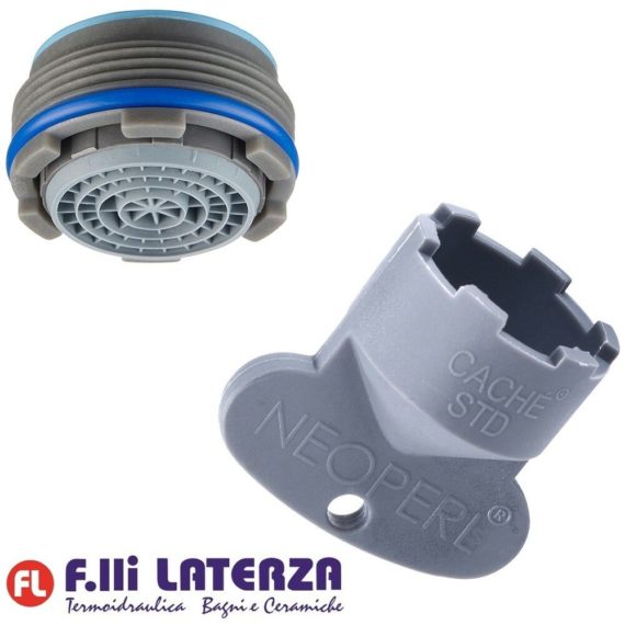 KIT AERATORE FILTRO ROMPIGETTO CACHE CASCADE SLC STD/M 24 X 1 NEOPERL CON CHIAVE