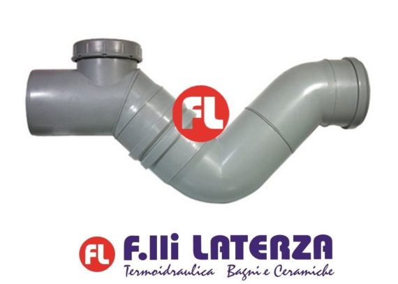 SIFONE VALSIR FIRENZE POLIPROPILENE GRIGIO ORING DIAMETRO 75