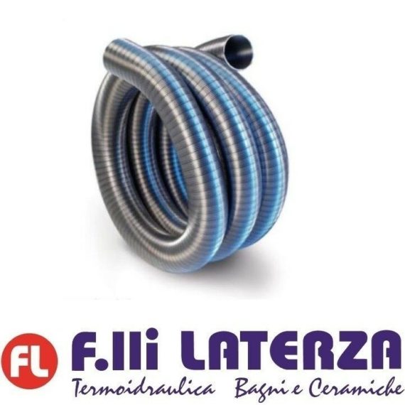TUBO FLESSIBILE ACCIAIO INOX Ø 200 CANNA FUMARIA PELLET CAMINO INTERNO LISCIO