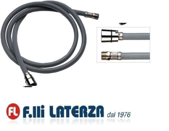FLESSIBILE RUBINETTO MONOCOMANDO LAVELLO ESTRAIBILE CUCINA NYLON GRIGIO 200 cm