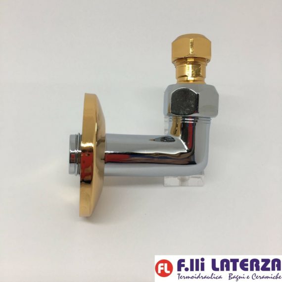F.LLI FRATTINI RICAMBIO ORIGINALE COPPIA CURVETTA ½” Ø 10 FINITURA CROMO/ORO - immagine 3