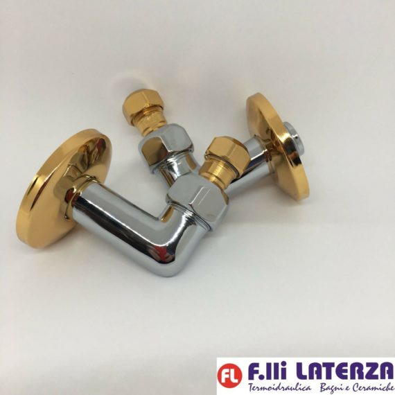 F.LLI FRATTINI RICAMBIO ORIGINALE COPPIA CURVETTA ½” Ø 10 FINITURA CROMO/ORO - immagine 4